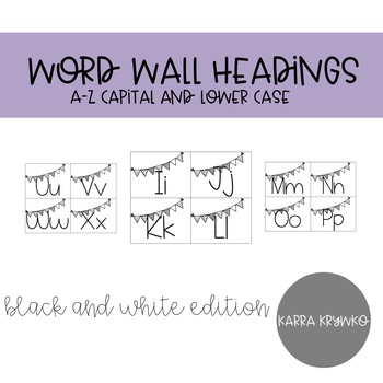 Preview of Word Wall Headings BW