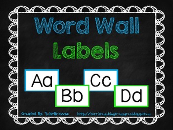 Preview of Word Wall Labels -- Blue and Green