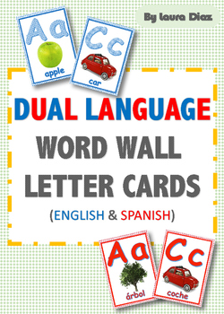Preview of Word Wall Letter Cards- Dual Language