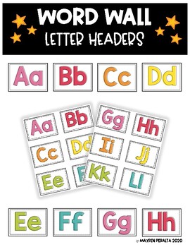 Preview of Word Wall Letter Headers