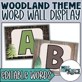 Word Wall Letters with Editable Word Template in Woodland 