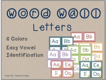 Preview of Word Wall Square Letters - 6 Different Colors!