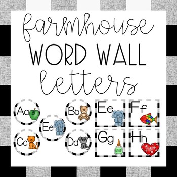 Preview of Word Wall Letters {Alphabet Cards•Farmhouse Theme Decor}