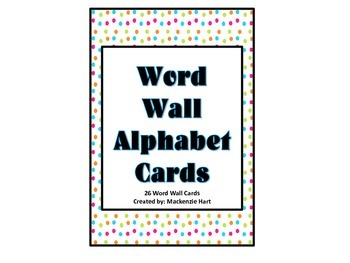 Word Wall Letters Bright Polka Dots