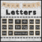 Word Wall Letter Labels - Burlap Farmhouse Chalkboard Alphabet