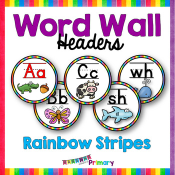 Preview of Word Wall Letters / Headers - Rainbow