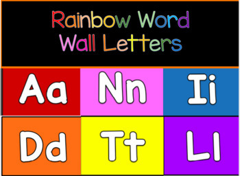 Word Wall Letters: Rainbow by AtoZ with Miss V | TPT