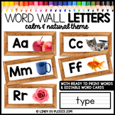 Word Wall Letters with Photos (Calm and Natural Classroom Theme)