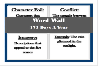 Preview of Word Wall - Literary Terms