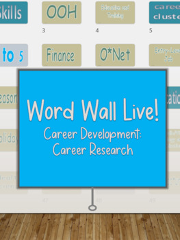 Preview of Word Wall Live! Career Research Vocabulary Review Game and Word Wall
