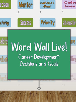 Preview of Word Wall Live! Vocabulary Review Game - Goal Setting, Decision Making, Careers