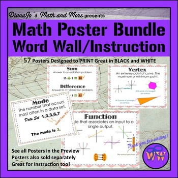 Preview of Word Wall Math BUNDLE POSTER Set