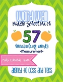 Word Wall - Middle School Math - Measurement EDITABLE