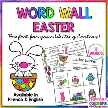 Preview of Word Wall | Mur de mots | Easter Vocabulary | Pâques | Mots étiquettes