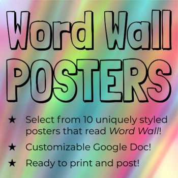 Preview of Word Wall Posters (Google Doc)