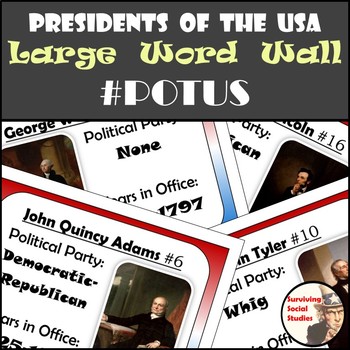 Preview of Presidents of the United States - Word Wall