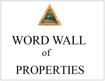 Preview of Word Wall (Properties) [FREE!]