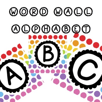 Preview of Word Wall Rainbow Alphabet