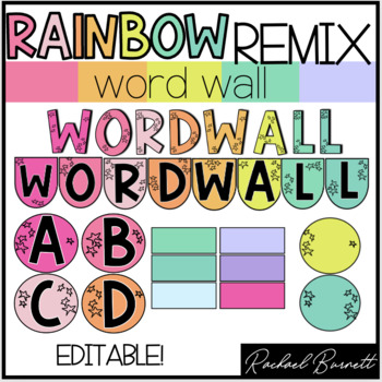 Preview of Word Wall // Rainbow Remix Bundle 90's retro classroom decor