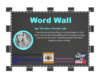 Preview of Word Wall Roots and Affixes
