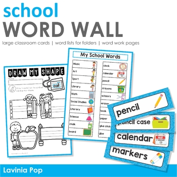 Preview of School Word Wall for Writing Centers FREE