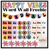 Word Wall Set - Freebie | RETRO HAPPY VIBES CLASSROOM DECOR