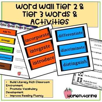 Preview of Word Wall - Tier 2 & Tier 3 Words and Activities