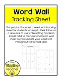 Word Wall Tracking Sheet