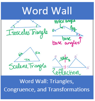 Preview of Word Wall: Triangles, Congruence, and Transformations