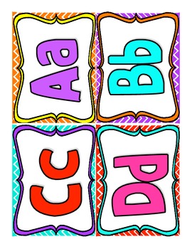 word wall uppercaselowercase alphabet letters bright