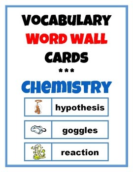 Preview of Word Wall Vocabulary Cards: Chemistry