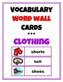 Word Wall Vocabulary Cards: Clothing