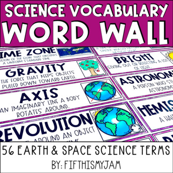 Word Wall Vocabulary Cards | Earth and Space Science by Fifth is my JAM