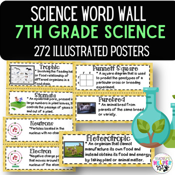 Preview of Word Wall Vocabulary Posters for All Science Units 7th Grade 272 WORDS!!!