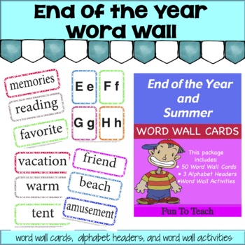 End of the Year and Summer Vocabulary Word Wall