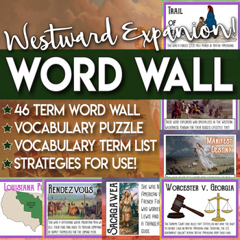 Preview of Word Wall Westward Expansion Vocabulary Practices