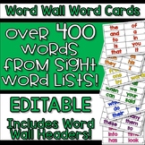 EDITABLE Interactive Word Wall Cards First 400 Sight Words