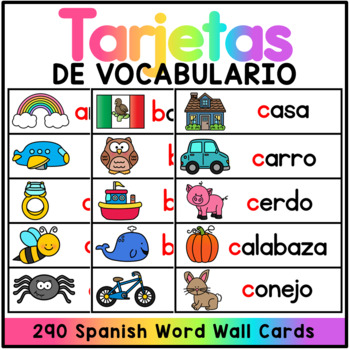Spanish Word Wall - Pared de Palabras by The Bilingual Rainbow | TpT