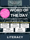 Academic Language Vocabulary Word Wall