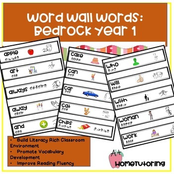 Preview of Word Wall Words - Bedrock Year 1
