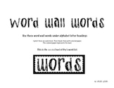 Word Wall Words- Fry's Second Hundred sight words