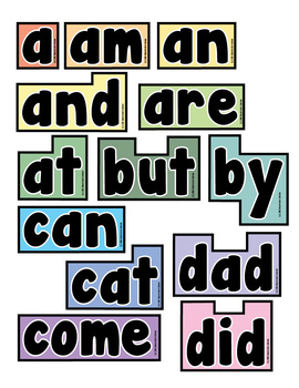 Preview of Word Wall Words (Kindergarten Sight Words)