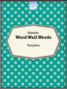 Preview of Word Wall Template Editable