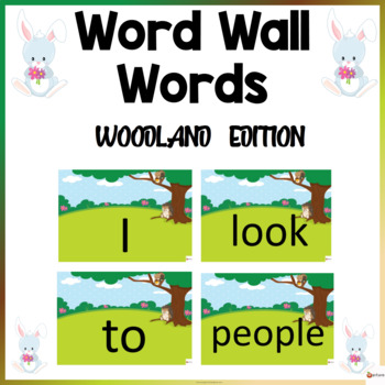 Preview of Word Wall Words Woodland Theme