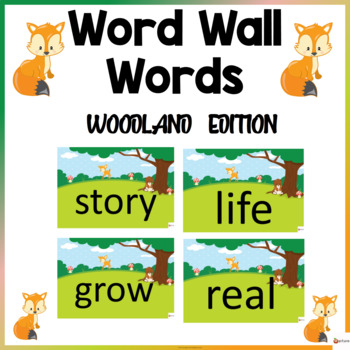 Preview of Word Wall Words Woodland Theme