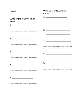 Word Wall Writing Practice by Jessica Ketcham | TPT