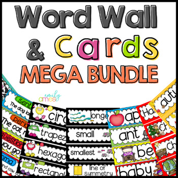 Preview of Word Wall and Writing Center Cards MEGA BUNDLE: Seasonal, Math, and ELA Cards