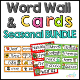 Word Wall and Writing Center Cards Seasonal Bundle