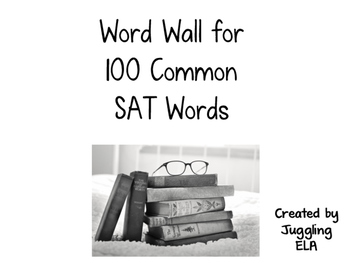 Preview of Word Wall for 100 Common SAT Words