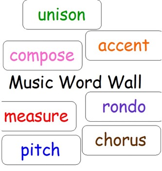 Preview of Word Wall for Elementary Music Class